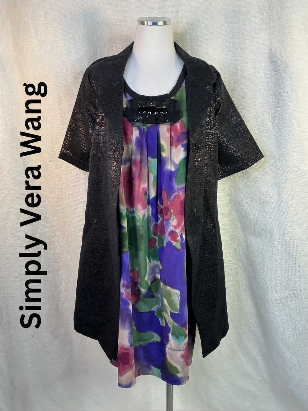 Simply Vera Vera Wang NWT Floral Dress Jacket 2 Piece Set M L Special Occasion